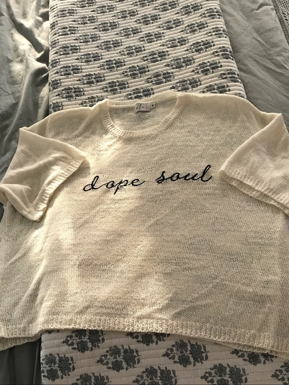Cream 'dope soul' Knit Sweater